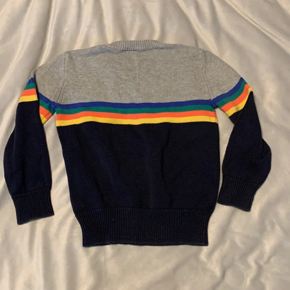 Hanna andersson gray triangle sweatshirt crewcuts knit rainbow knit size 110 4-5 - Picture 3 of 8